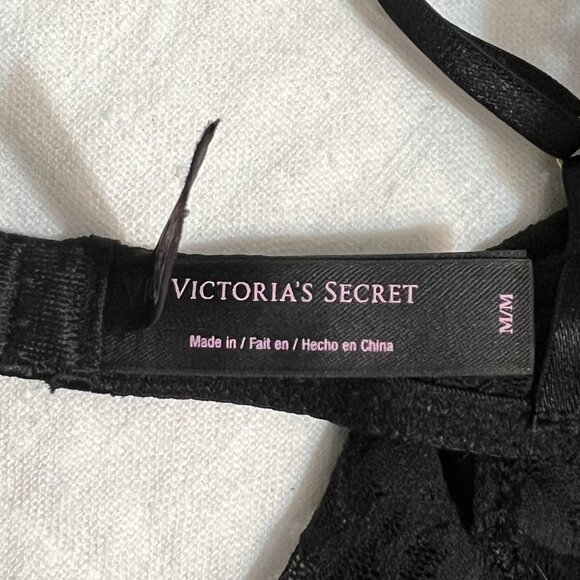 Victoria’s Secret The Lacie Black Lace Babydoll Chemise Sexy Lingerie Nightgow M - Picture 6 of 11